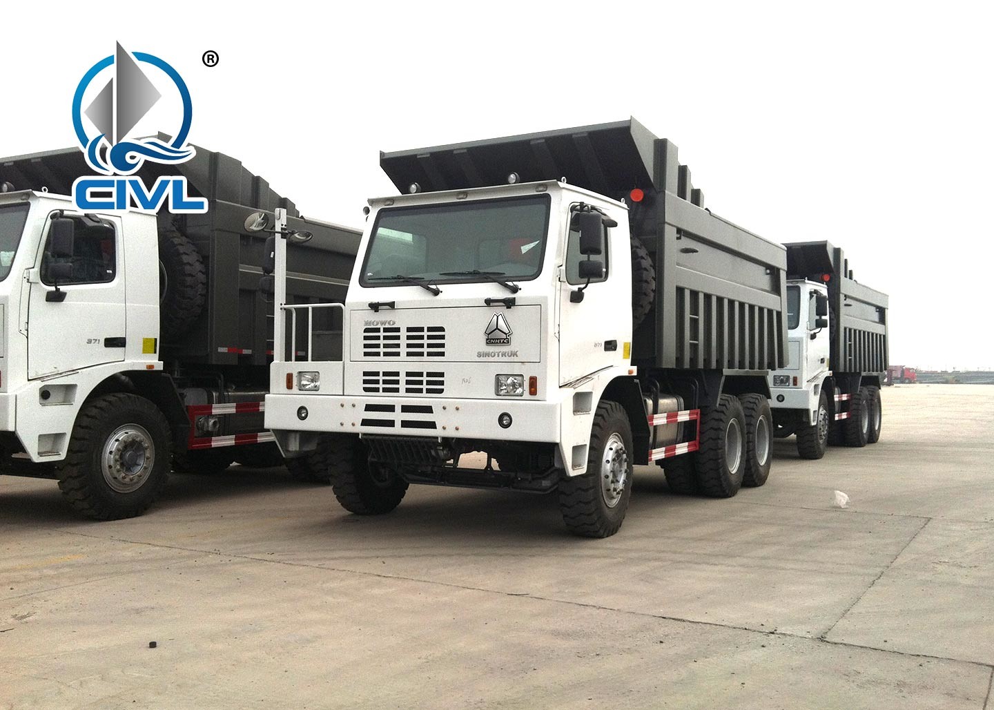 Sinotruk 70T 6x4 Howo Heavy Duty Loading Mining Dump Truck For Big Rocks In Wet Mining Road
