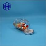Round Shaped Clear PET Nuts Mint Candies Sugar Baby Food Jar Aluminium Top Lid