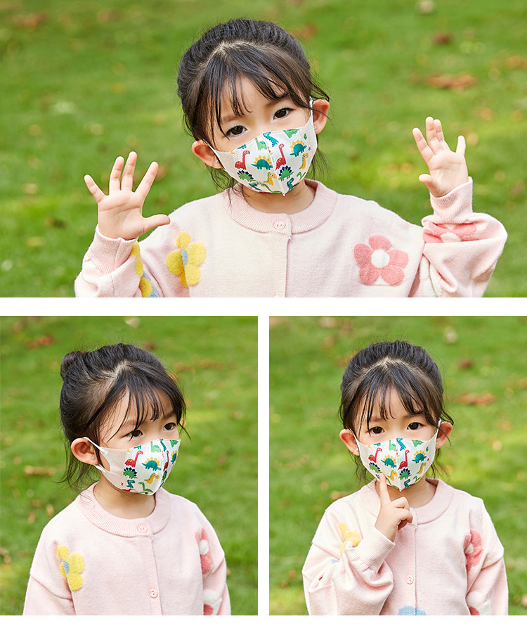 Cartoon Infant Disposable Stereo Mask For Baby Child With Breathable Non-Woven