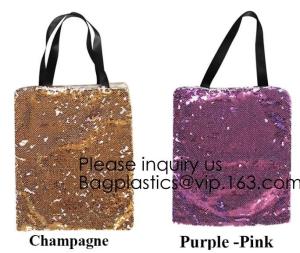 Quality Fashion Bling Sublimation Strapping Sequin Drawstring Backpack Bag,Glitter Mermaid Flip Sequin Bag Outdoor Shoulder Reversib wholesale