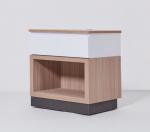American style Springhill suites hotel guestroom HPL one drawer oak and white