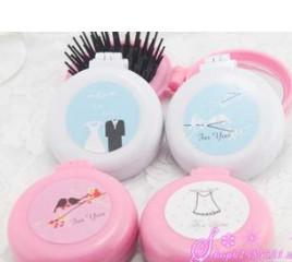 Quality New creative promotion gift product wedding gift comb mirror keychain wholesale