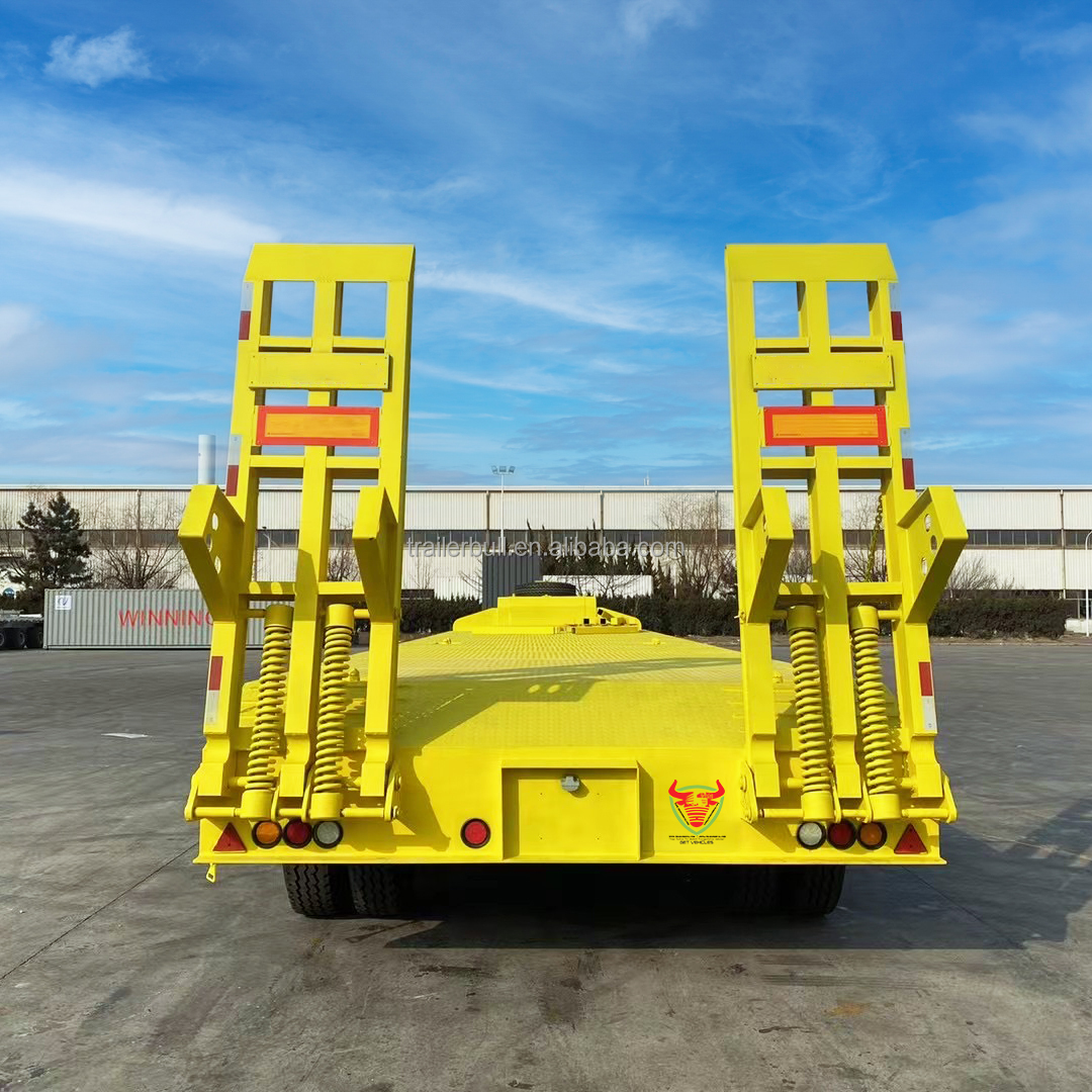 80 Ton Capacity FGN Low Bed Trailers with Wabco Brake System and Loading Deck 596 x 3