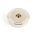 Chrome Coating N52 Neodymium Pot Magnet With Borehole