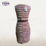 Stripe plain cotton designs office sexy woman korean fashion summer long dress