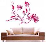 Attractive PVC Decoration Lotus Wall Flower Stickers F051