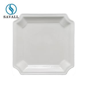 Quality White Ceramic Square Porcelain Divided Serving Dish 9.5 Inch wholesale