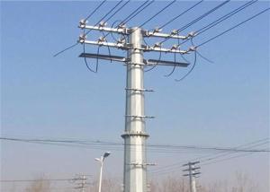 Quality Galvanized 33kv Electrical Power Pole High Tension Transmission Line Steel Tower Pole wholesale