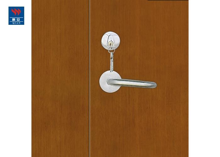 Emergency Exit Glass Fire Rated Double Leaf Wooden Door