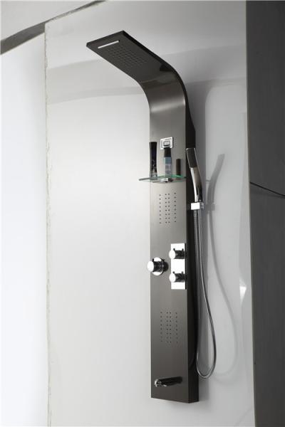 Black Seamless Thermostatic Shower Panel Column Tower Anti Deformation Large