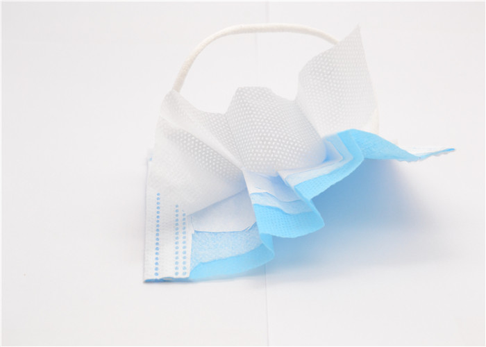 Adjustable Nose Bar Disposable 3 Ply Face Mask , Disposable Medical Face Mask