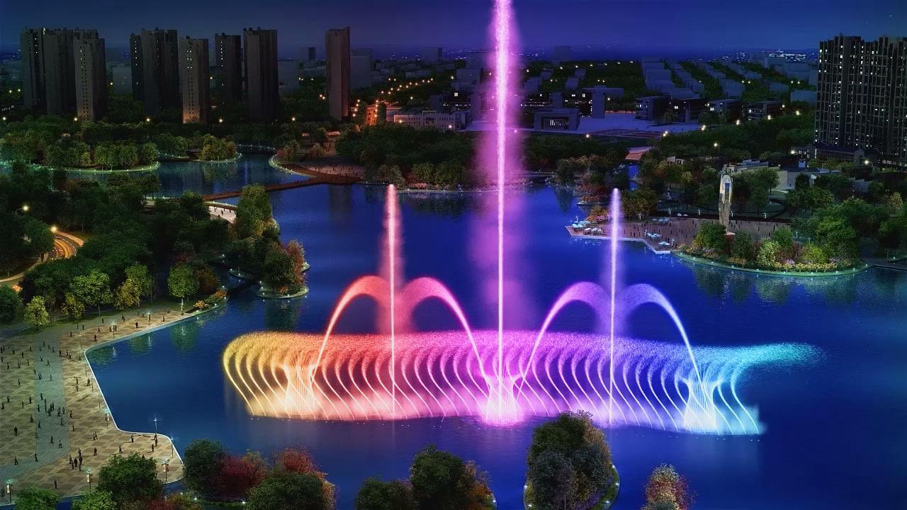 Designs music high pressure 100m nozzles water fountain