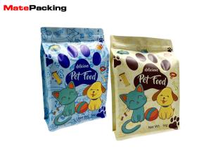 Quality Matte Colorful Printing Dry Food Packaging Bags , Flat Bottom Pet Dog Treat Bag With Zipper wholesale