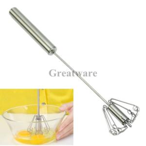 Quality Kitchen Gadgets Stainless Steel Rotating Whisk Egg Beater wholesale