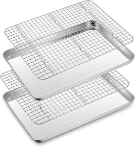 Quality Mirror Finished Oven Baking Tray Rectangle Stainless Steel Baking Sheet wholesale