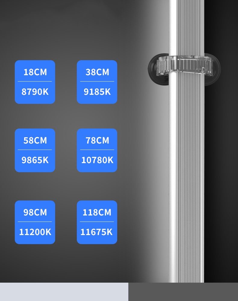 8790k 18cm Colorful Fish Tank LED Lamp Display Sucker Bracket Light Aquarium Accessories