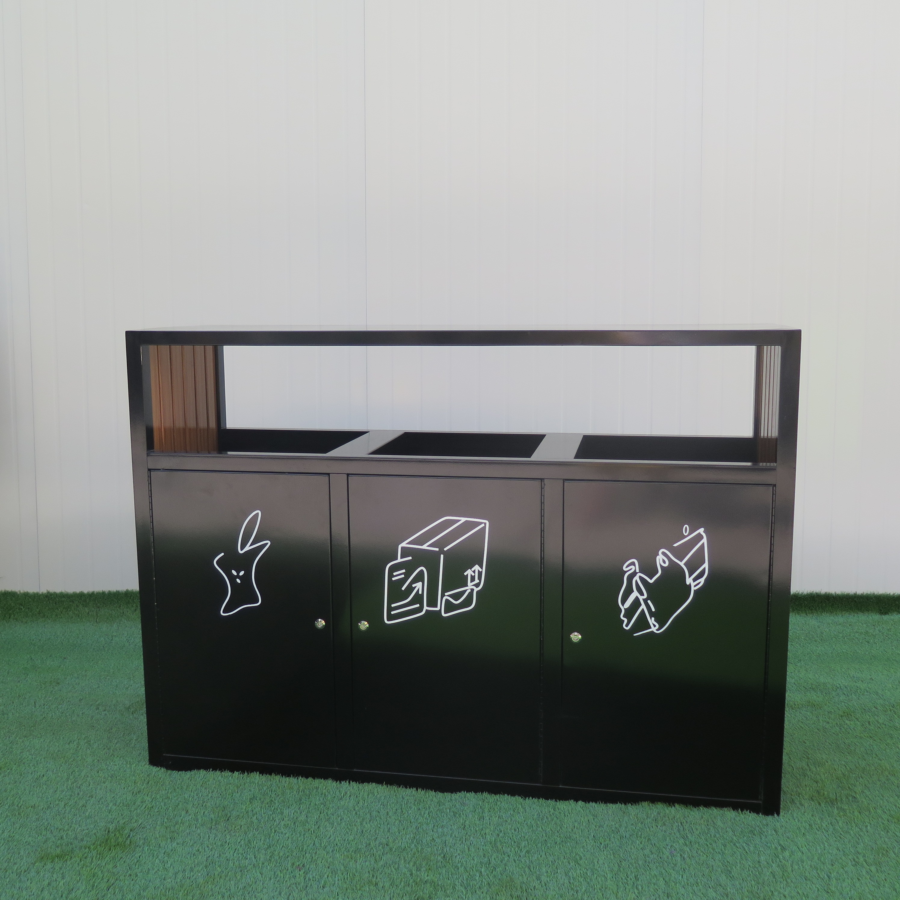 36L Outdoor Wooden Trash Can