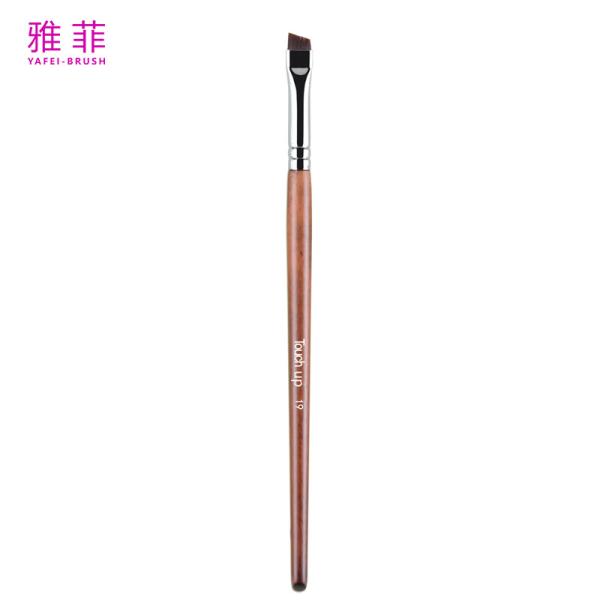 TOUCH UP 19 Custom LOGO Fine Thin Vegan Eyebrow Eyeliner Makeup Brush Wooden