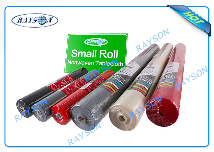 Rolled Packed Pink Color Non Woven Tablecloth For Home / Hotel / Restaurant To Different Market