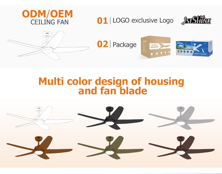 4000K Color Temperature 5 Blades Design Ceiling Fan with Silent DC Pure Copper Motor