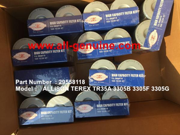 ALLISON TEREX 29558118 TWIN FILTER KIT NHL MINING DUMP TRUCK TR35 TR50 TR60