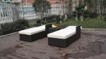 Adjustable Resin Wicker Lounge Chair Set , Beach Chaise Lounge