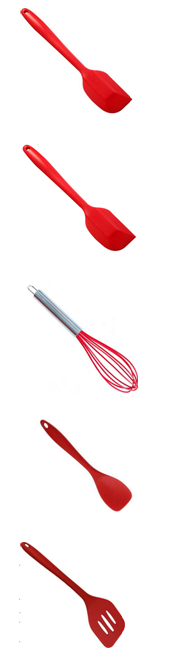 Safe Silicone Kitchenware Products , Colorful Multifunction Silicone Spatula Set