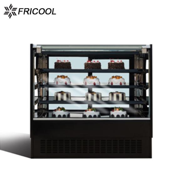 High efficient refrigerant single arc glass door desktop display cake showcase