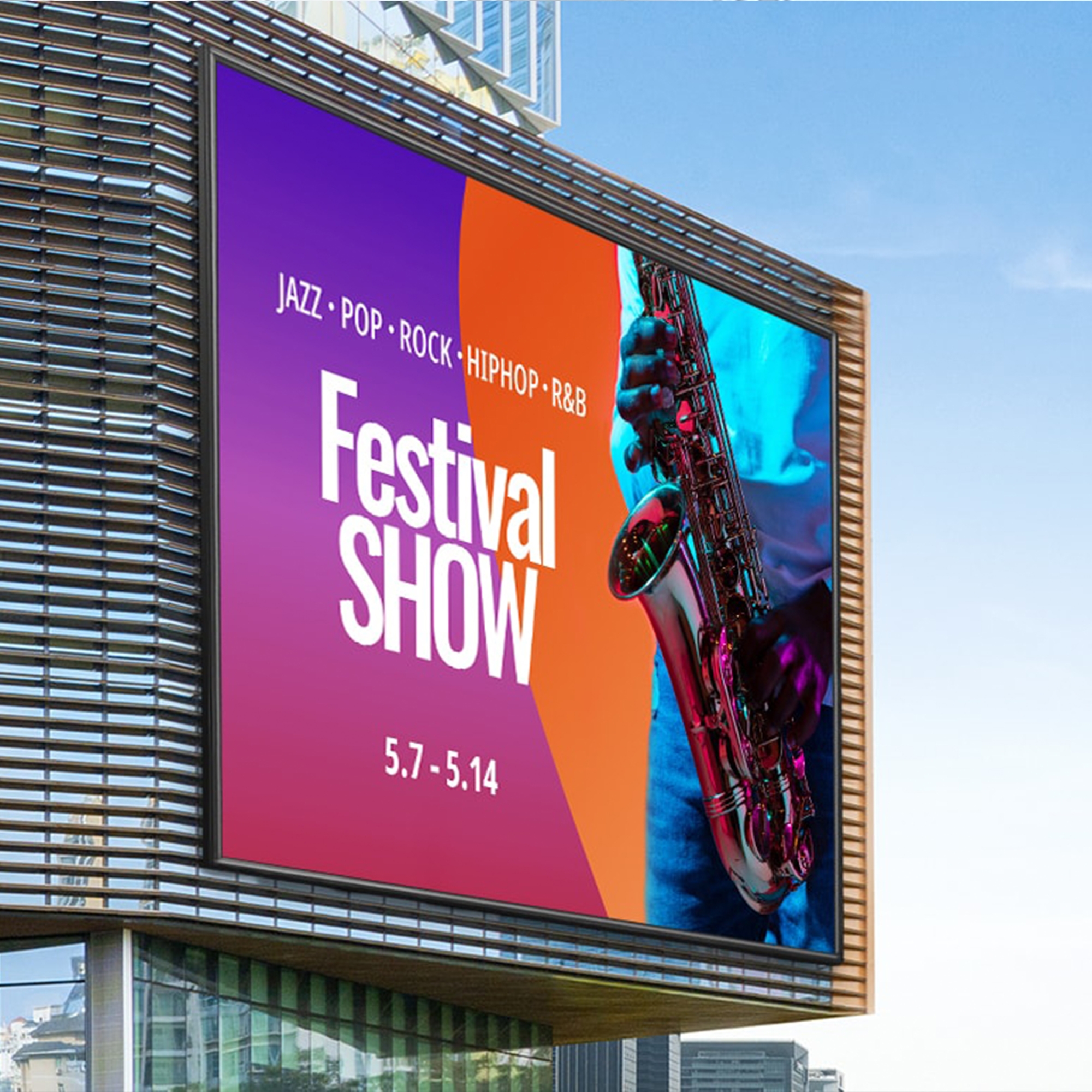 Full Color 3x2m Outdoor Fixed LED Advertising Display Screen With 5.7mm Pixel Pitch