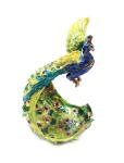 Decorative Gift Colorful Peacock Jewelry Box Metal Peacock Jewelry Box For Sale