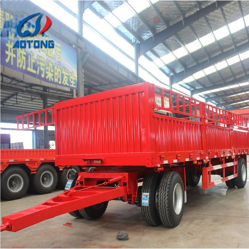 Buyer's Request 2 Axle 20Tons Draw Bar Full Mesh Tipping Trailer Cargo Fence Trailer