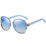Four Leaf Clover Elegant Glass Lens Metal Frame Polarized Sunglasses Diamond