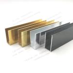 Aluminium Window Profiles Customized U Channel Glossy Silver Gold Color