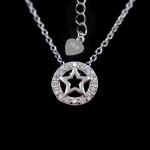 Adjustable Pearl Chain Necklace 925 White Gold Plated Silver Jewelry