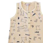 2023 summer Hot sale 100% organic cotton printed animal knitted newborn baby