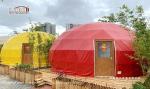 7m Outdoor Half Oval Ball Glamping Dome Tent For Hotel Tube Type