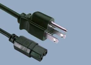 Quality UL CUL CSA 15A 125V 3 Prong IEC C15 TO NEMA 5-15P Electric Stright Plug American UL Power Cord wholesale