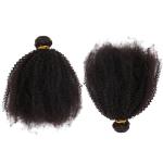 Afro Kinky Curly Hair Brazilian Virgin Human Hair Bundles Natural Black Color No