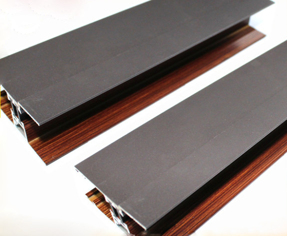 Home Furniture Accessories Wood Finish Aluminium Profiles Shaped Customized