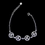 Customized Sterling Silver Friendship Bracelet / Elegant White Gold Ankle