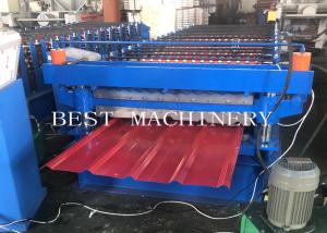 Quality PPGI Steel Two Layer Corrugated Roof Sheeting Machine , Roof Sheet Rolling Machines wholesale