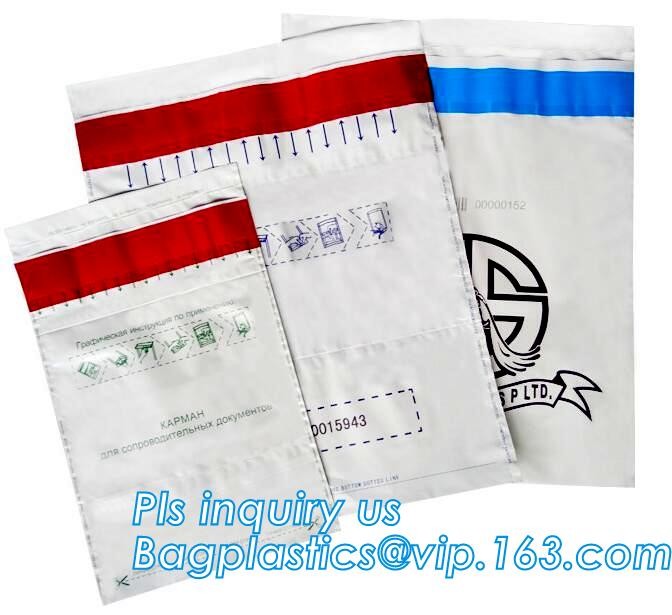 Opaque Tamper Evident Sealing Plastic Bank Money Steb Security Bag / Custom Self Adhesive Plastic Courier Bag, bagease