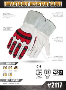 Quality 360 Degree Goatskin Shell Cut Resistant Work Gloves With Impact Protection wholesale