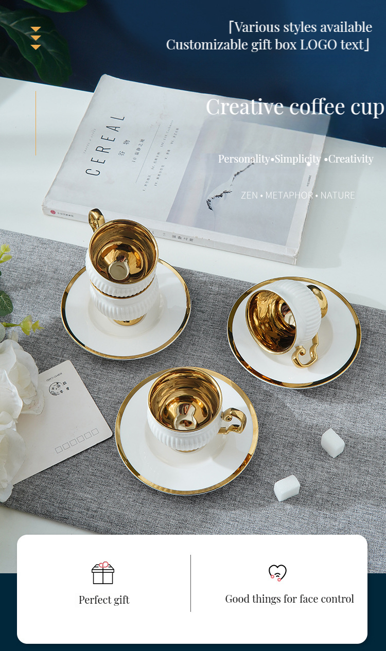 Release Arabian Design Ceramic Coffee Cups for Coffee Shops Customized Logo