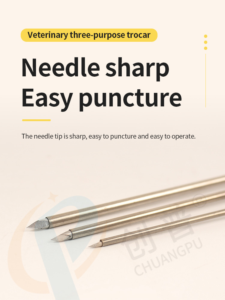 Highly Durable Rumen Trocar For Cow And Sheep Bloat With Different Needles