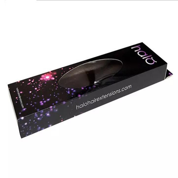 bespoke hangtable hair extension packaging box with hook floding hair extension wig gift box