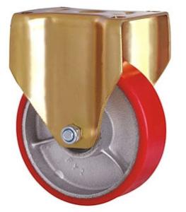 Quality PU On Cast Iron Castor Wheels , 1000lbs 6 Inch Heavy Duty Caster Wheels wholesale