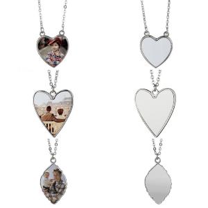 Quality Heart Shape Sublimation Necklace For Lovers Personalized Sublimation DIY Gift wholesale