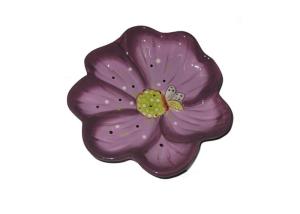 Quality Embossed Hand Painted Ceramic Candy Dish , Flower Shaped Ceramic Trinket Dish wholesale