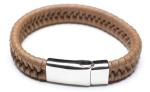 Leather Bracelet, Stainless Steel Clasp